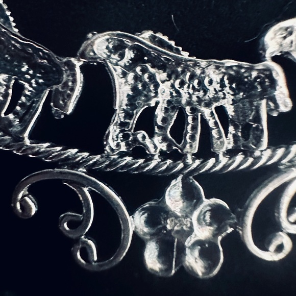 Sparkling Black Spinel Beaded 20" Sterling Silver Horse Necklace NWT - Picture 8 of 10